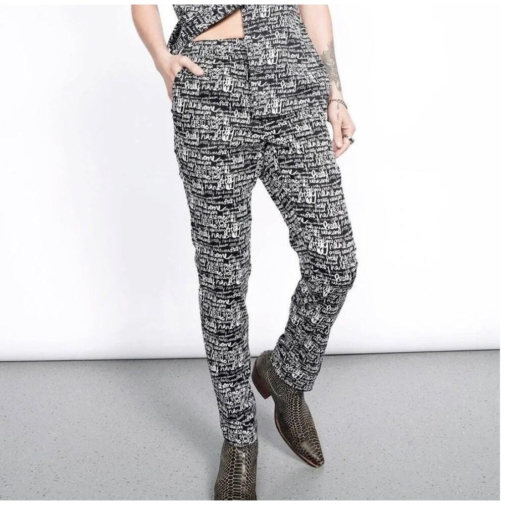 Wildfang The Essential Drawstring Pants Graffiti Pretty Handsome Size Small NWT